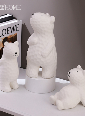 系北欧现代简约陶瓷可爱熊摆件创意家居玄关客厅电视柜装饰品