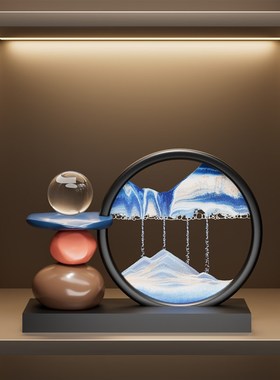 时来运转流沙画摆件客厅电视柜酒柜玄关轻奢高档高级装饰品办公室