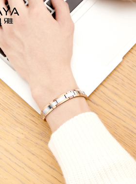 飒雅小众磁石手链男士情侣潮韩版个性潮情人节礼物钨金手链女手饰