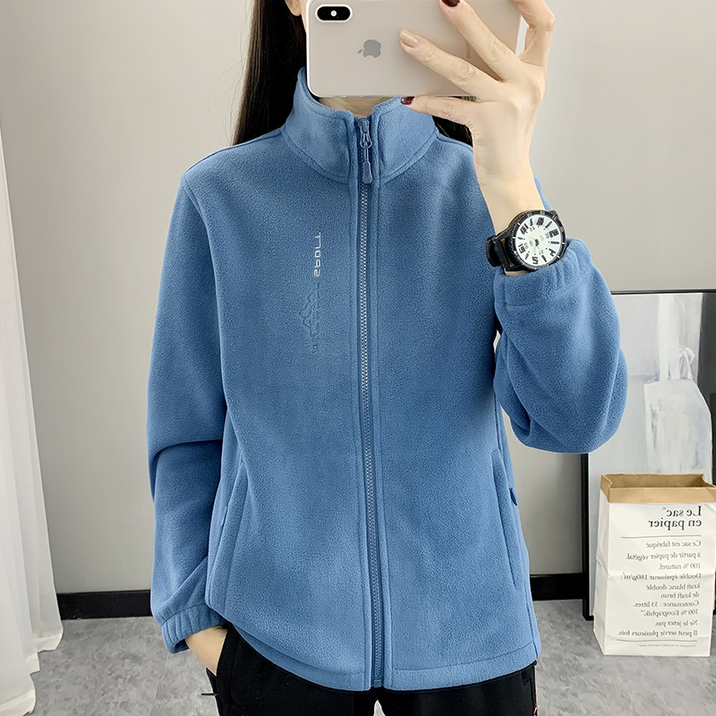 户外抓绒衣女士秋冬摇粒绒外套加厚保暖冲锋衣内胆登山徒步上衣女 - 图1