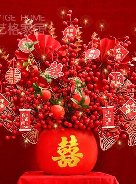 顺丰包邮新年陶瓷福桶年宵花过年客厅装饰乔迁新居布置结婚开业礼