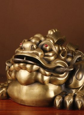 杨铜记  霸王金蟾 三足金蟾铜金蟾摆件厂家  铜独角蟾