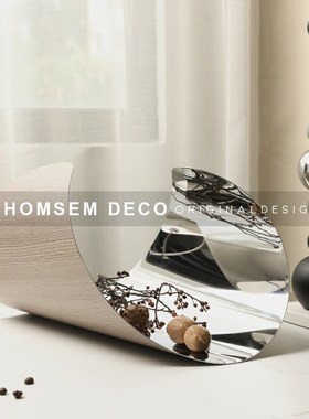 从上现代极简轻奢不锈钢托盘摆件售楼处样板间客S厅创意软装饰果