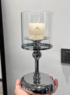 客厅餐桌轻奢覆古蜡烛摆件香薰氛围感烛台装饰品家居摆设蜡烛台小