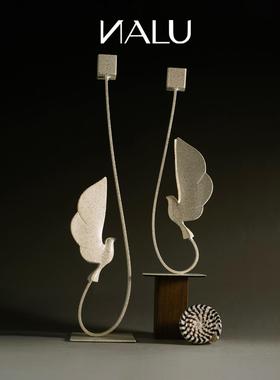 NALU那路飞鸟爱心烛台比翼双飞高级感艺术装饰品桌面摆件结婚礼物