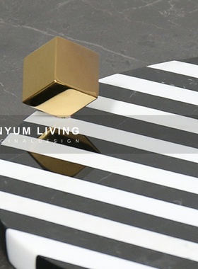 现代简约黑白条纹托盘样板房间桌B面摆件售楼处软装饰品餐桌收纳