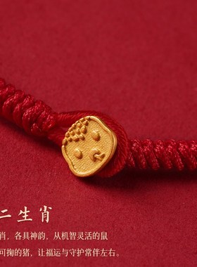 本命年蛇年十二生肖红绳手链男女金刚结情侣手工编织红手绳2025