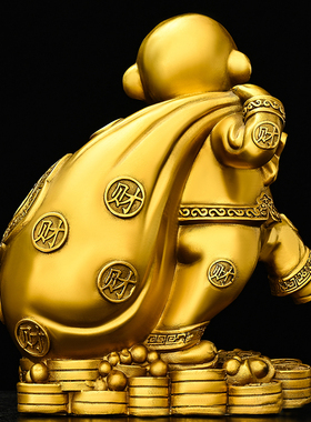 纯铜猴子摆件铜猴十二生肖猴摆设黄铜猴铜器装饰品家居工艺品礼品