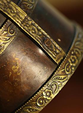 尼泊尔手工铜壶藏式酥油壶乔迁新居礼品民族工艺品客厅家居摆件