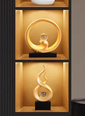 风生水起酒柜装饰品客厅摆件轻奢高档电视柜玄关办公室艺术工艺品