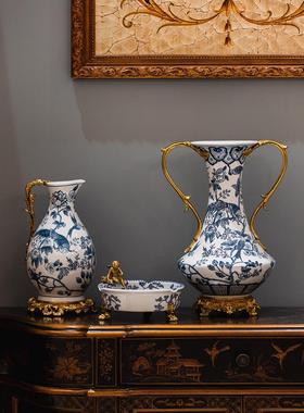 丰收小屋客厅电视柜壁龛摆件入口展示柜青花瓶装饰古架工艺品