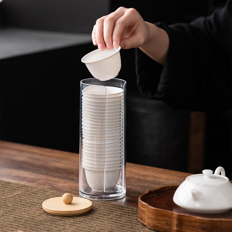 一次性功夫茶杯稻壳加厚品茗杯喝茶小茶杯试饮旅行饮茶便捷杯外出 - 图0