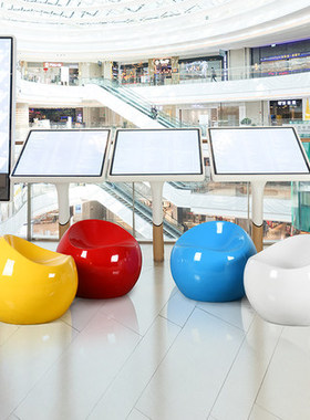 几何抽象简约休闲桌椅玻璃钢雕A塑园林景观小品商场美陈装饰坐凳