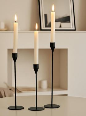 北欧铁艺蜡烛台摆件铝合金烛台