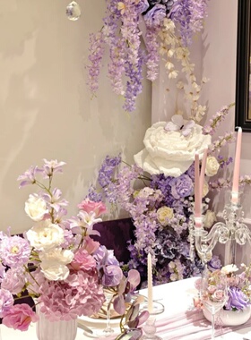 欧式创意水晶烛台摆件高级感家用餐桌烛光晚餐道具西餐氛围感布置
