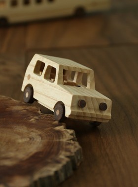 雨木实木小汽车摆件 SV 小轿车木质玩具车饰品摆件 玩具车礼物