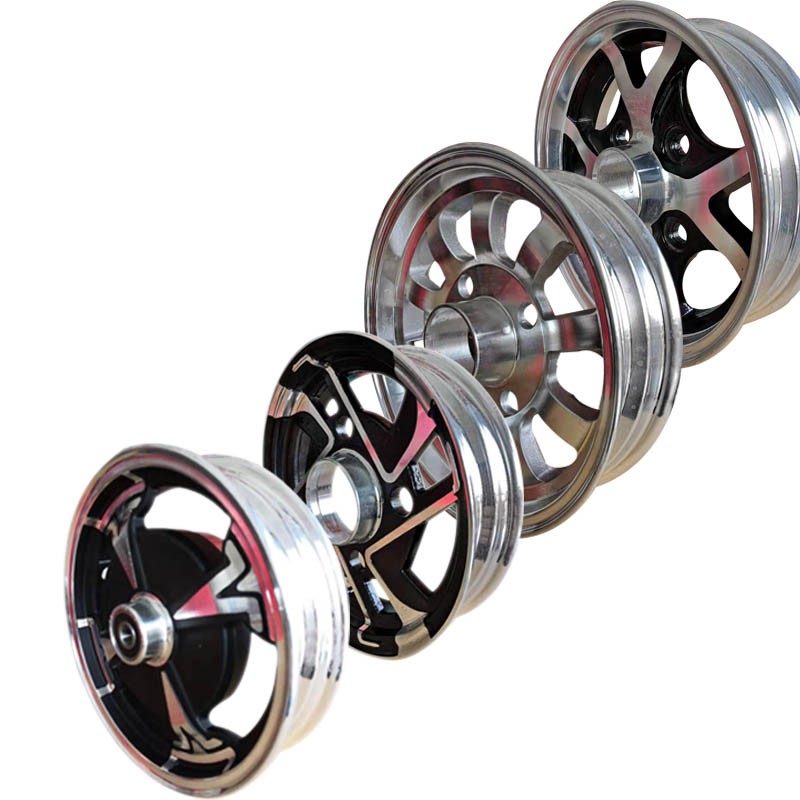 电动电瓶车10寸三轮四轮篷车300350400铝合金前轮后轮毂真空铝圈 - 图3