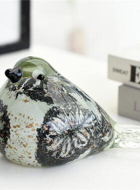 每周一三五点上新/北欧风格彩色玻璃鸟鱼摆件琉璃工艺品