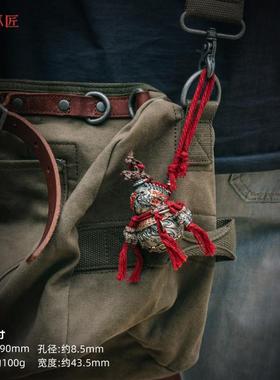 养剑葫芦摆件国风汽车挂件覆古做旧道系福禄手把件铜桌面装饰