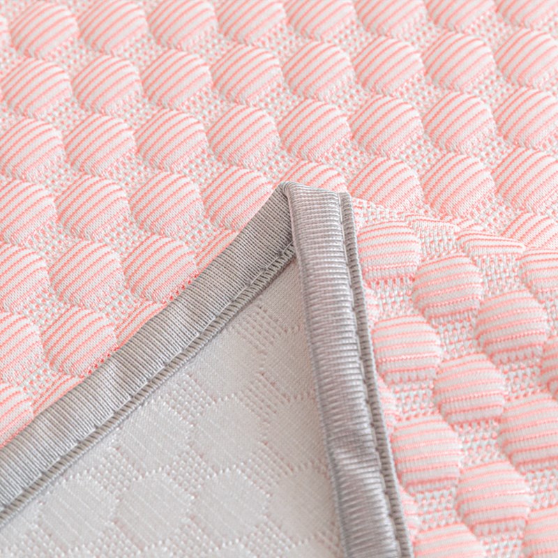 2024新款粉色冰丝凉席三件套凉豆豆空调席可水洗机洗凉感席子床单 - 图3