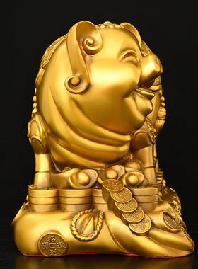 铜猪摆件招财福猪富足旺财猪存钱罐招财进宝铜猪摆件家居装饰礼品