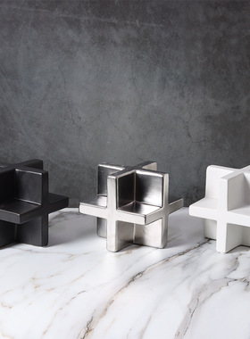 扭带树脂摆件现代家居软装客厅电视柜H样板间酒柜桌面轻奢陶瓷方