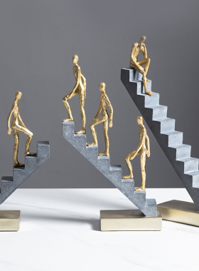 北欧后现代爬楼梯者人物抽象艺术摆件玄关客厅创意家X居摆设装饰