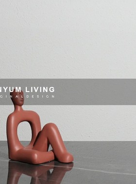 简约现代树脂抽象人物雕塑摆件创B意艺术样板房间客厅书房软装饰