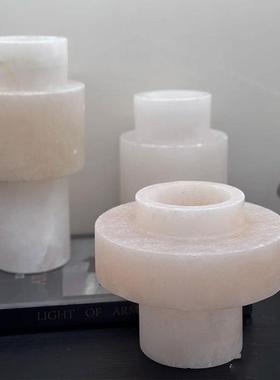 轻奢高档云石花瓶摆件样板间售楼部家居大理石洞石玉石插花器装饰