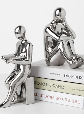 简约现代人物书挡书房书架装饰品摆件办公室客厅电视柜工艺品摆设