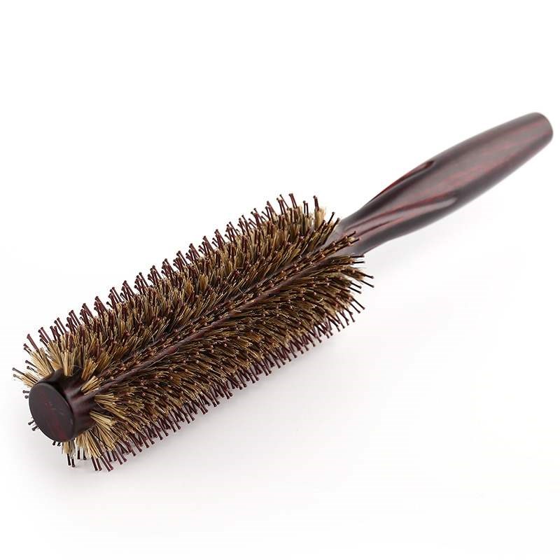 发廊专业猪鬃毛卷长发梳子女士家用滚梳直发内扣梨花圆筒受热木男 - 图3