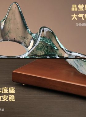 2024新款新中式轻奢山水摆件客厅玄关电视柜高端大气装饰乔迁送礼