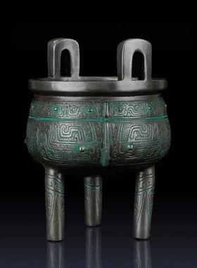 纯黄铜鼎小号铜鼎摆件客厅家居装饰品九鼎返古青铜工艺礼品鼎摆件