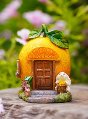 美梦成真小房子橙屋庭院花园盆景微景观美化装饰汽车生日礼物
