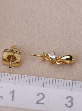 DIY手工制作珍珠项坠不含珍珠单个全孔吊坠冰淇淋 s925纯银配件