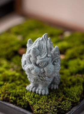 青砂石茶宠创意招财麒麟摆件家z居办公室客厅桌面装饰鱼缸造景摆