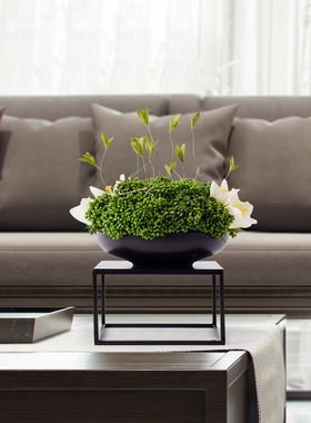 新中式仿真盆景绿植餐桌客厅茶几酒店家居玄关软装饰品样板间摆件