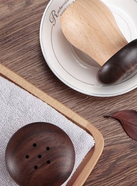 创意实木牙签筒家用高档牙签盒胡桃木质可爱蘑菇新中式原木牙签罐