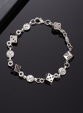 欧美风十字架骰子项链手链