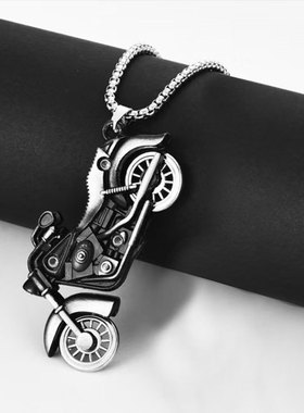 钛钢十字架骷髅项链25