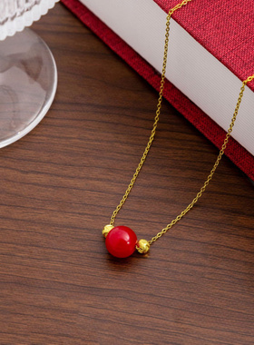 中国风相思豆吊坠项链