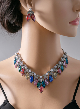 欧美复古奢华珍珠首饰套装