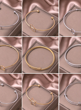 欧美简约金属爱心手镯