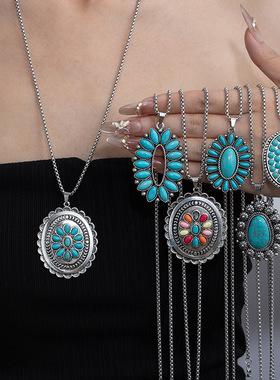 天然绿松石项链女款30