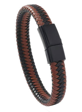 欧美复古磁吸手环潮流编织手镯男