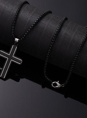 欧美ins风简约十字架项链