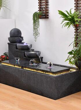 创意欧式简约流水喷泉摆件客厅现代招财景观户外庭院鱼池加湿装饰