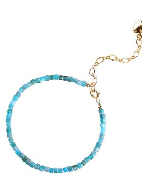 巴度赛木里湖天然蓝磷灰石高级感新品女极细手链情侣手串学生日礼