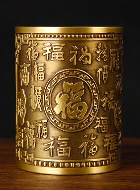 原创铜笔筒摆件铜百福笔筒摆件