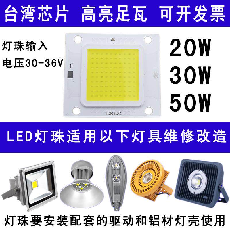 led集成灯珠光源芯片驱动器防爆投光灯路灯灯芯灯板配件20W30W50W - 图0